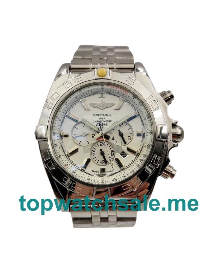 UK 45MM Silver Dials Breitling Chronomat AB0110 Replica Watches