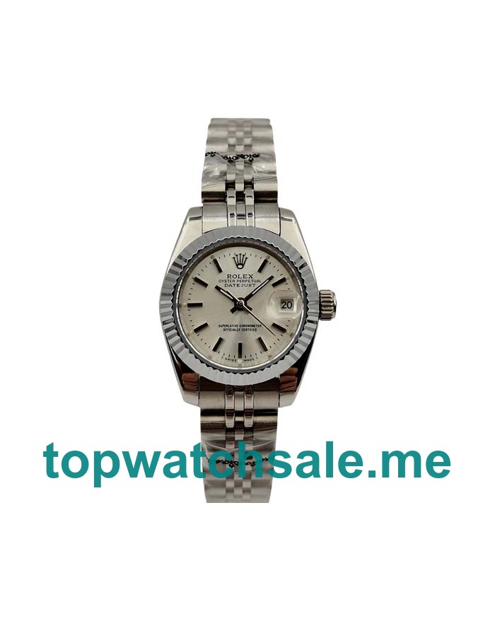 UK 26MM Silver Dials Rolex Lady-Datejust 67194 Replica Watches