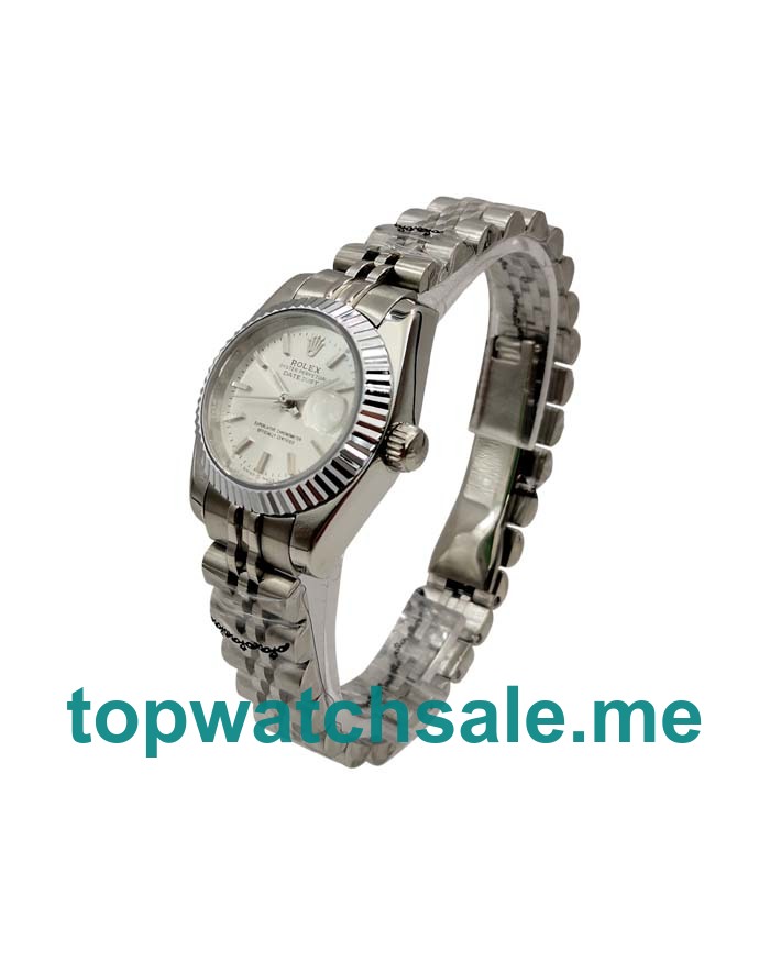 UK 26MM Silver Dials Rolex Lady-Datejust 67194 Replica Watches