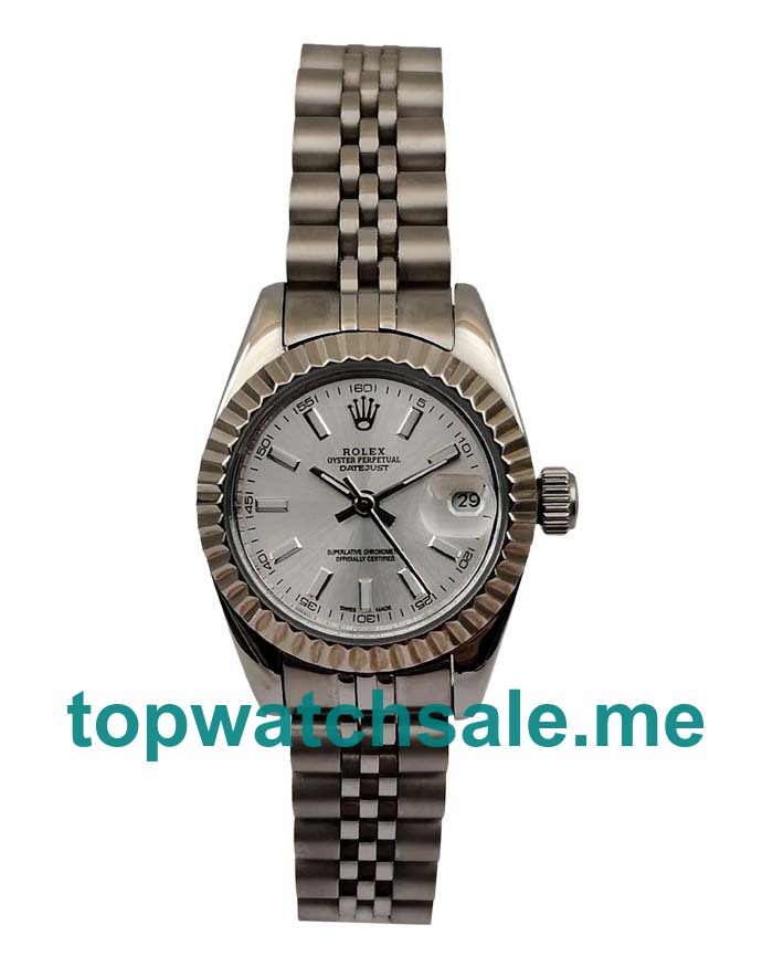 UK 26MM Silver Dials Rolex Lady-Datejust 179174 Replica Watches