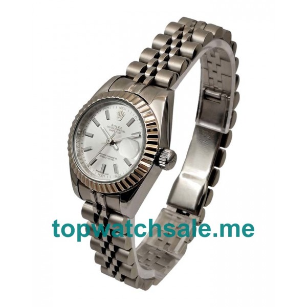 UK 26MM Silver Dials Rolex Lady-Datejust 179174 Replica Watches
