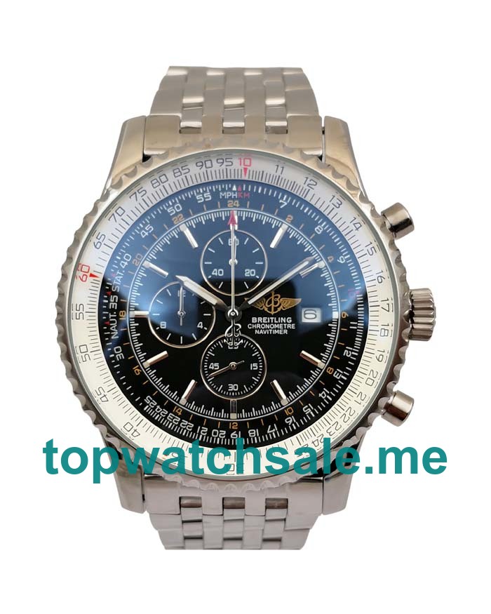 UK 46MM Black Dials Breitling Navitimer World A24322 Replica Watches UK 46MM Black Dials Breitling Navitimer World A24322 Replica Watches