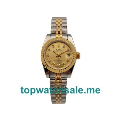 UK 26MM Rolex Lady-Datejust 69173 Replica Watches With Diamonds