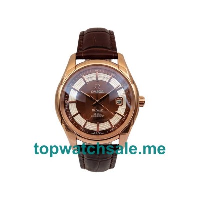 UK 40MM Brown Dials Omega De Ville Hour Vision 431.63.41.21.13.001 Replica Watches