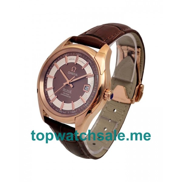 UK 40MM Brown Dials Omega De Ville Hour Vision 431.63.41.21.13.001 Replica Watches