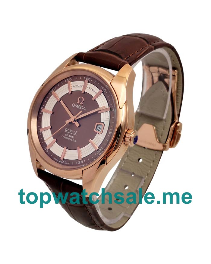 UK 40MM Brown Dials Omega De Ville Hour Vision 431.63.41.21.13.001 Replica Watches