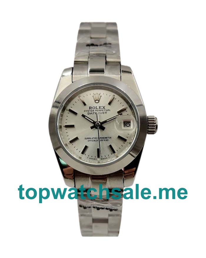 UK 26MM Silver Dials Rolex Lady-Datejust 67180 Replica Watches