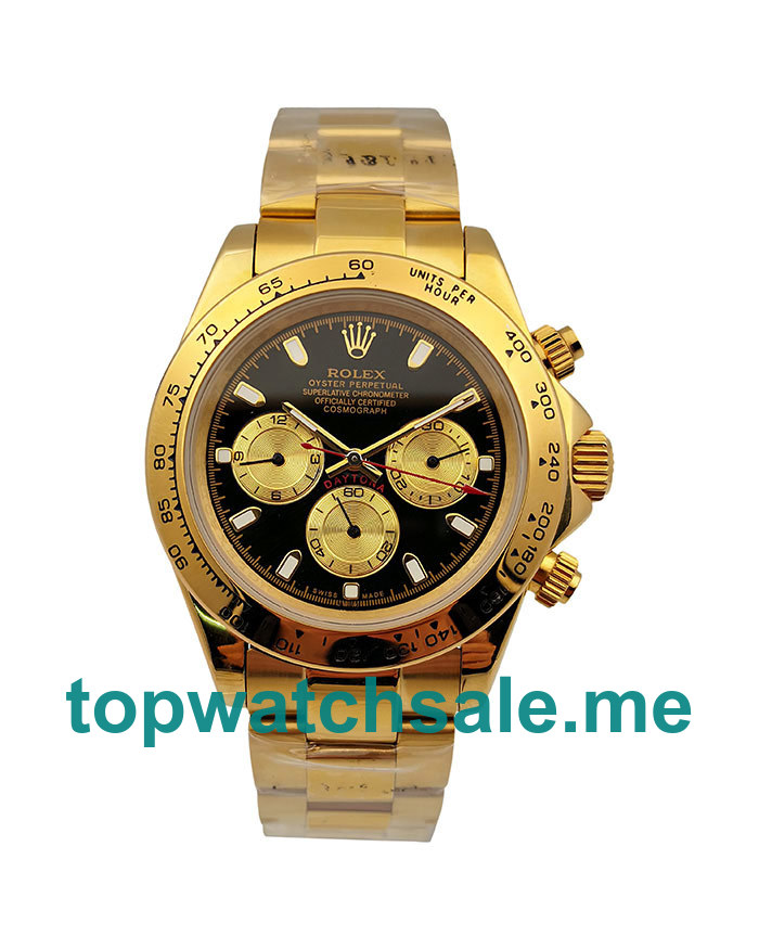 UK 40MM Gold Bracelets Rolex Daytona 116528 Replica Watches