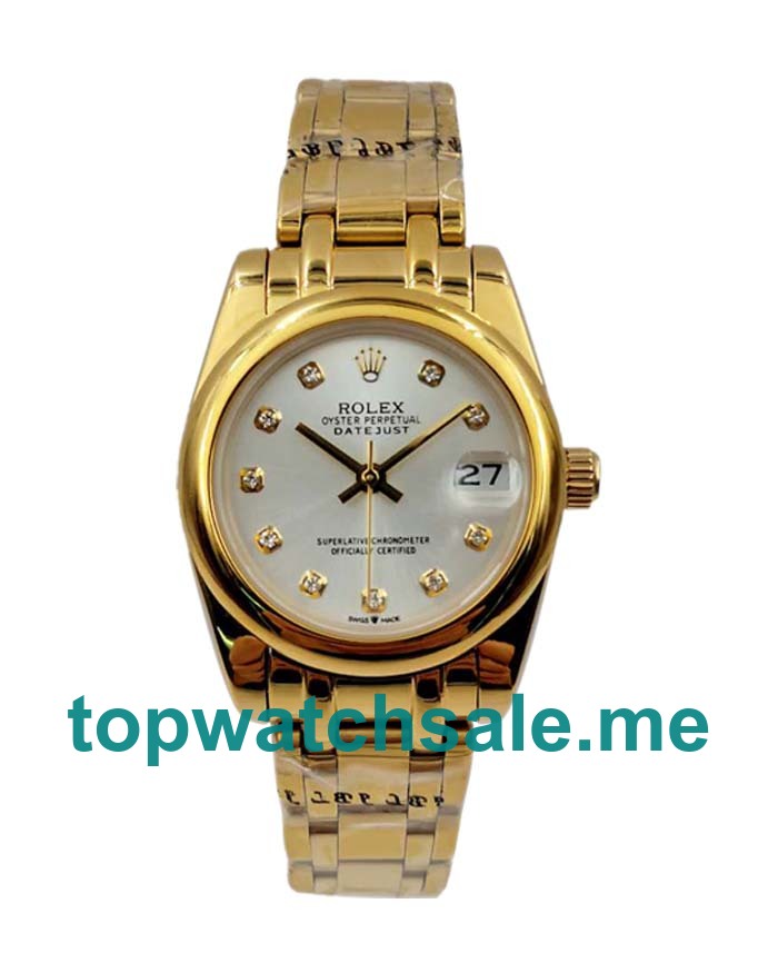 UK AAA Quality Rolex Pearlmaster 81208 Fake Watches With 31 MM Gold Cases For Women UK AAA Quality Rolex Pearlmaster 81208 Fake Watches With 31 MM Gold Cases For Women