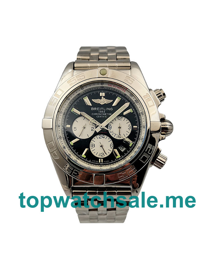 UK 44MM Black Dials Breitling Chronomat AB0110 Replica Watches