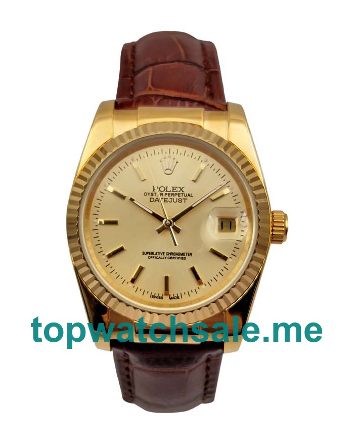 UK 31MM Champagne Dials Rolex Datejust 1503 Replica Watches
