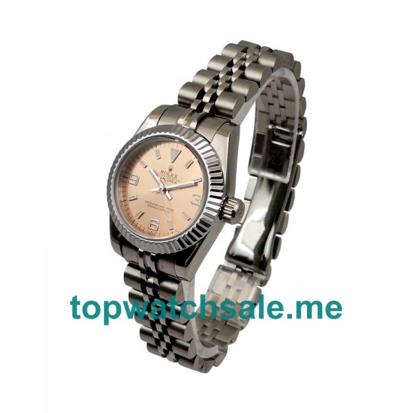 UK 26MM Salmon Dials Rolex Oyster Perpetual 76094 Replica Watches
