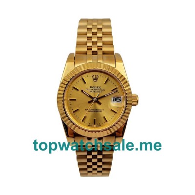 UK 31MM Champagne Dials Rolex Datejust 6827 Replica Watches