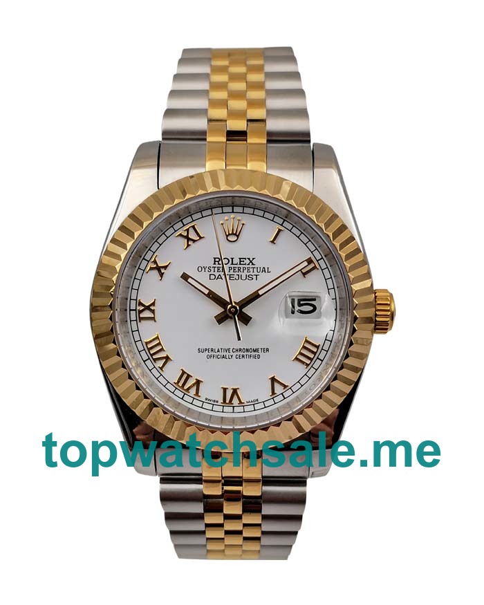 UK 36MM White Dials Rolex Datejust 16233 Replica Watches