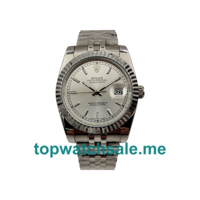 UK 36MM Steel Rolex Datejust 16220 Replica Watches