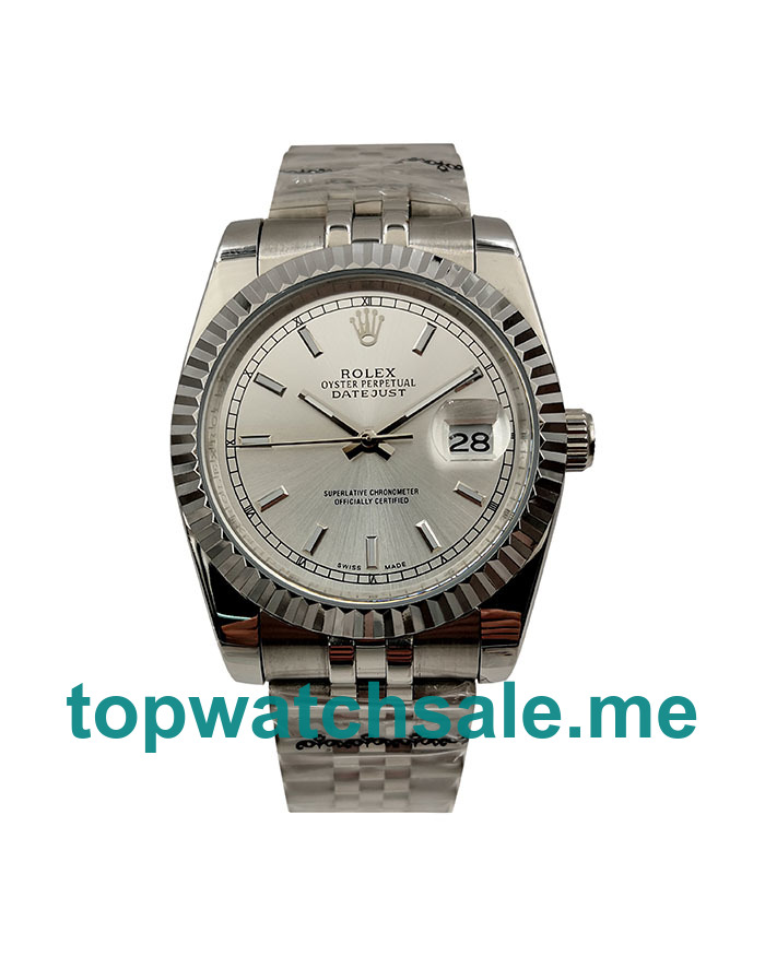 UK 36MM Steel Rolex Datejust 16220 Replica Watches
