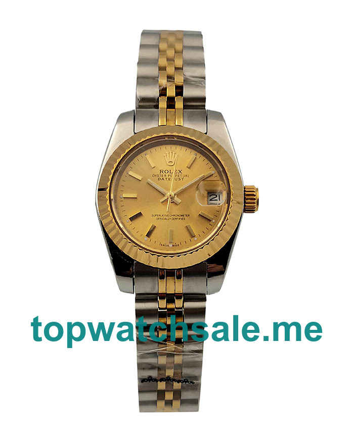 UK 26MM Champagne Dials Rolex Lady-Datejust 79173 Replica Watches