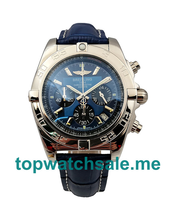UK 43.5MM Blue Dials Breitling Chronomat AB0110 Replica Watches