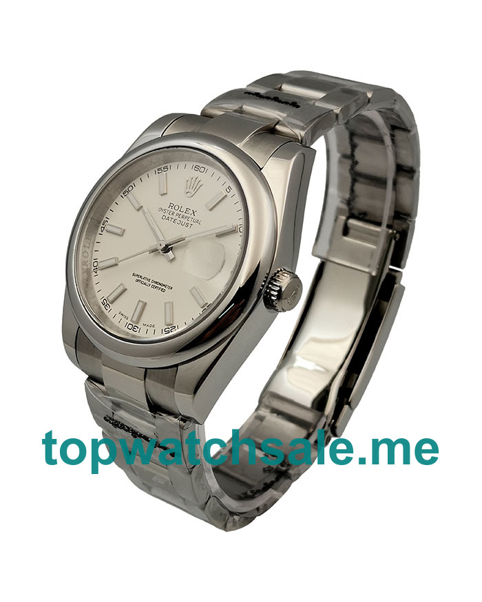 UK 36MM Replica Rolex Datejust 115200 White Dials Watches