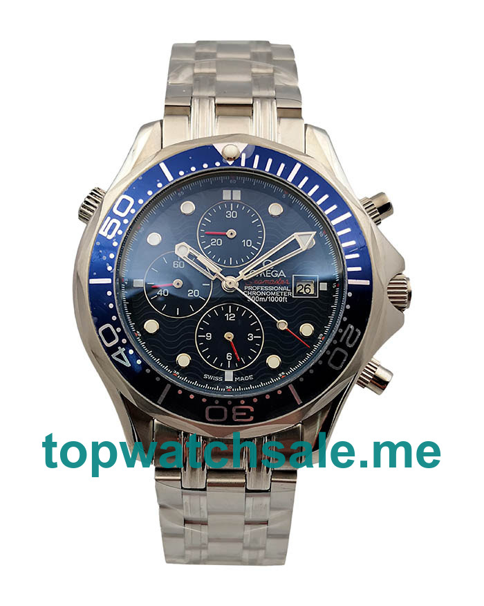 UK 41.5MM Blue Dials Omega Seamaster Chrono Diver 2599.80.00 Replica Watches