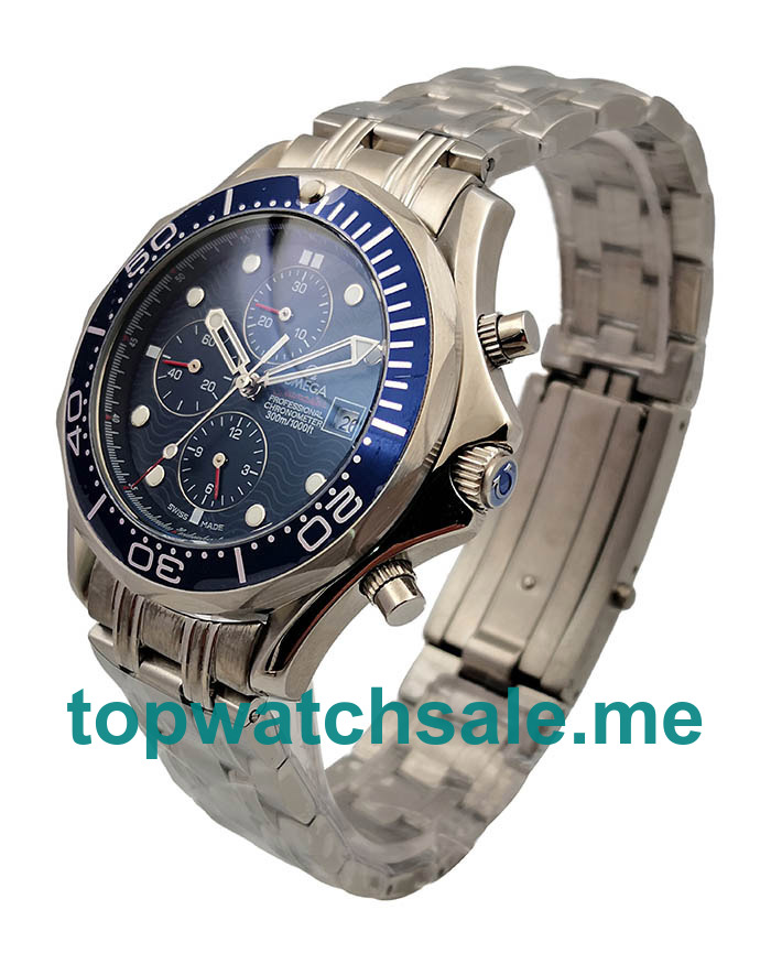 UK 41.5MM Blue Dials Omega Seamaster Chrono Diver 2599.80.00 Replica Watches
