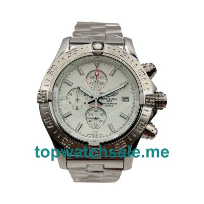 UK 48.4MM White Dials Breitling Super Avenger A13370 Replica Watches