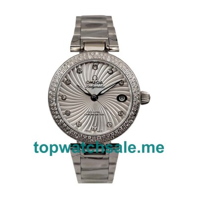 UK 34MM White Mother Of Pearl Dials Omega De Ville Ladymatic 425.35.34.20.55.001 Replica Watches