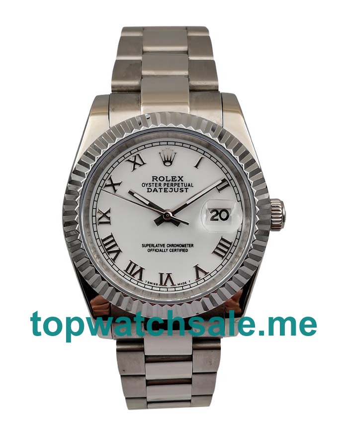 UK 36MM White Dials Rolex Datejust 16220 Replica Watches