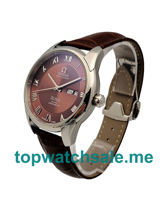 UK 41MM Brown Dials Omega De Ville Hour Vision 431.13.41.22.01.001 Replica Watches