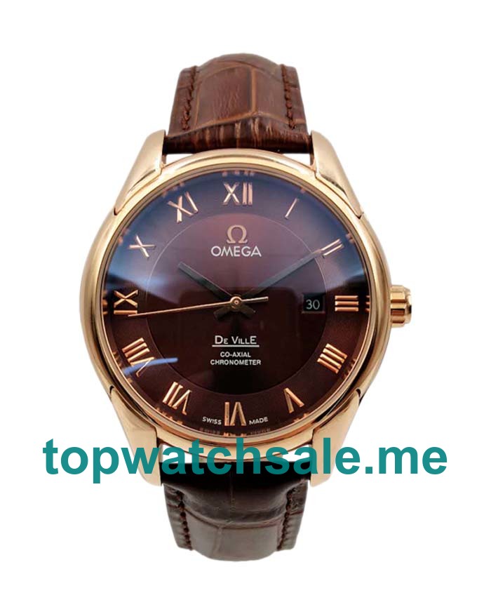 UK 41MM Brown Dials Omega De Ville Hour Vision 431.53.41.21.13.001 Replica Watches