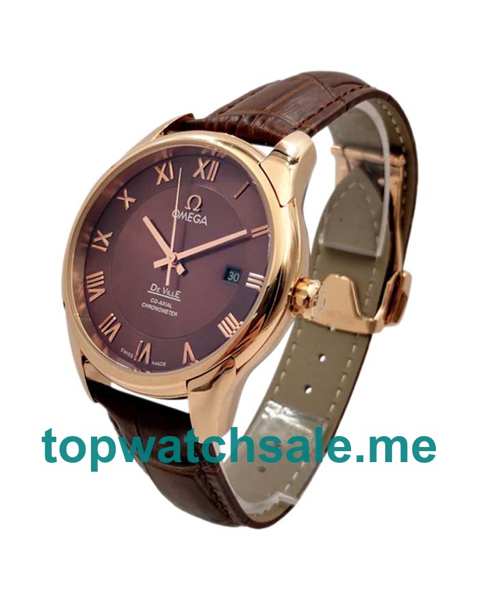 UK 41MM Brown Dials Omega De Ville Hour Vision 431.53.41.21.13.001 Replica Watches