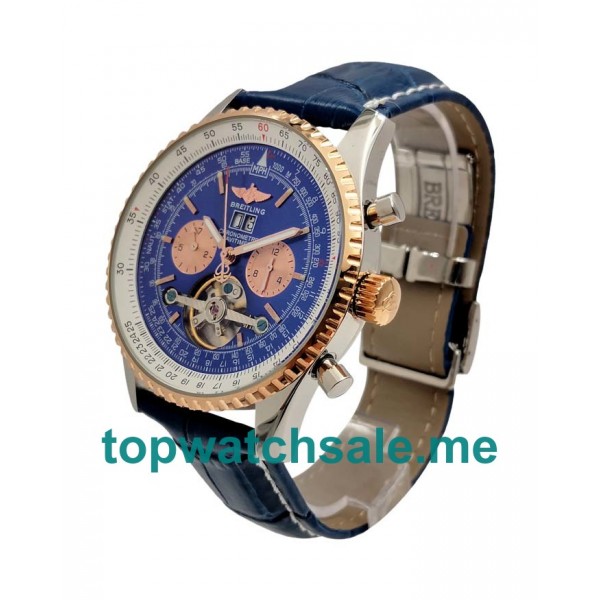 UK 46MM Blue Dials Breitling Navitimer World A24322 Replica Watches