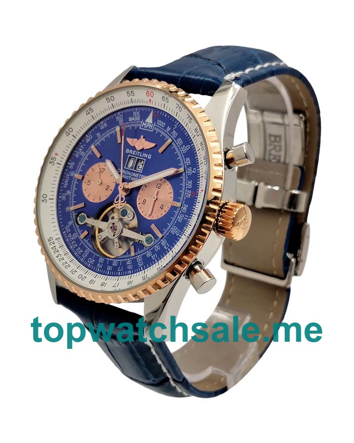 UK 46MM Blue Dials Breitling Navitimer World A24322 Replica Watches