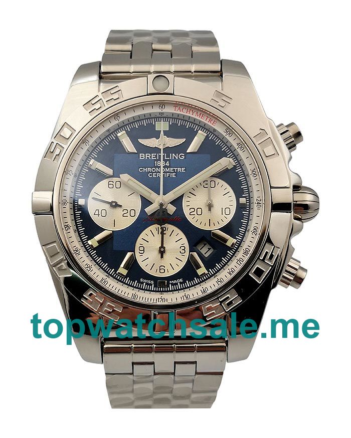 UK Best 1:1 Breitling Chronomat A011C88PA Fake Watches With Blue Dials For Men