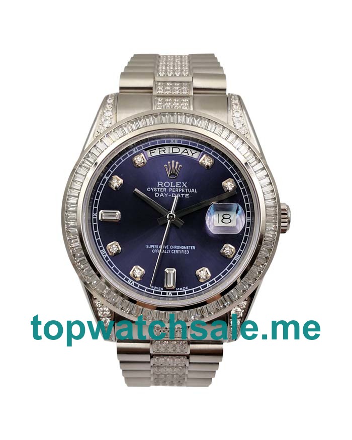 UK 41 MM Rolex Day-Date 118346 Replica Watches With Blue Dials
