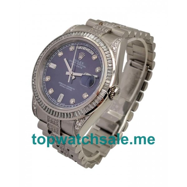UK 41 MM Rolex Day-Date 118346 Replica Watches With Blue Dials