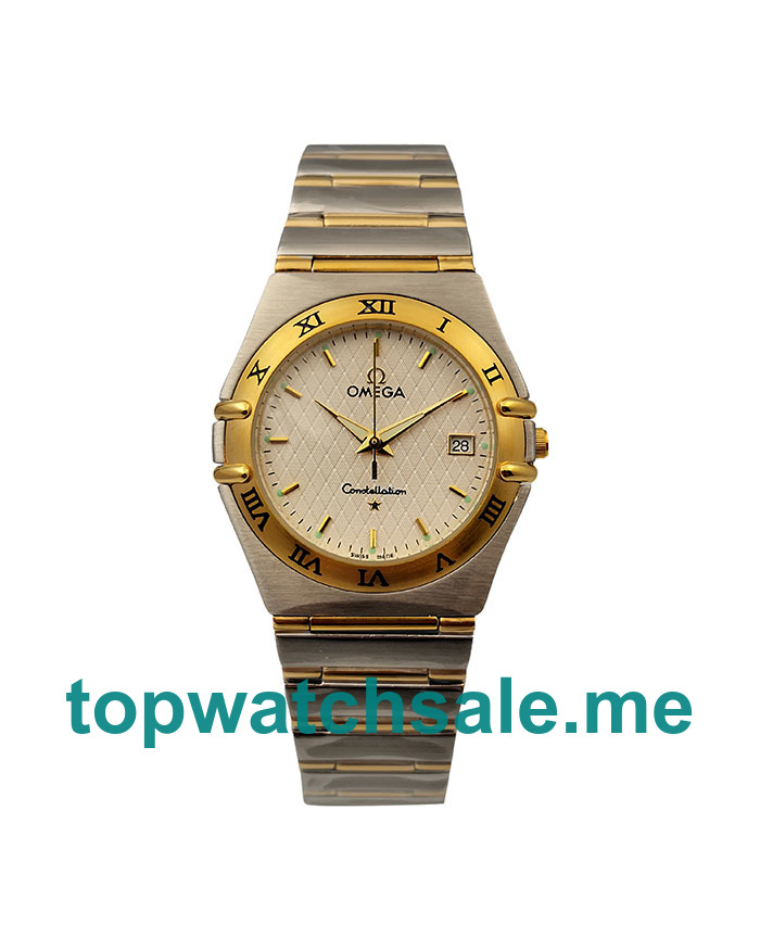UK 36.5MM Replica Omega Constellation 1212.30.00 Gold Bezels Watches