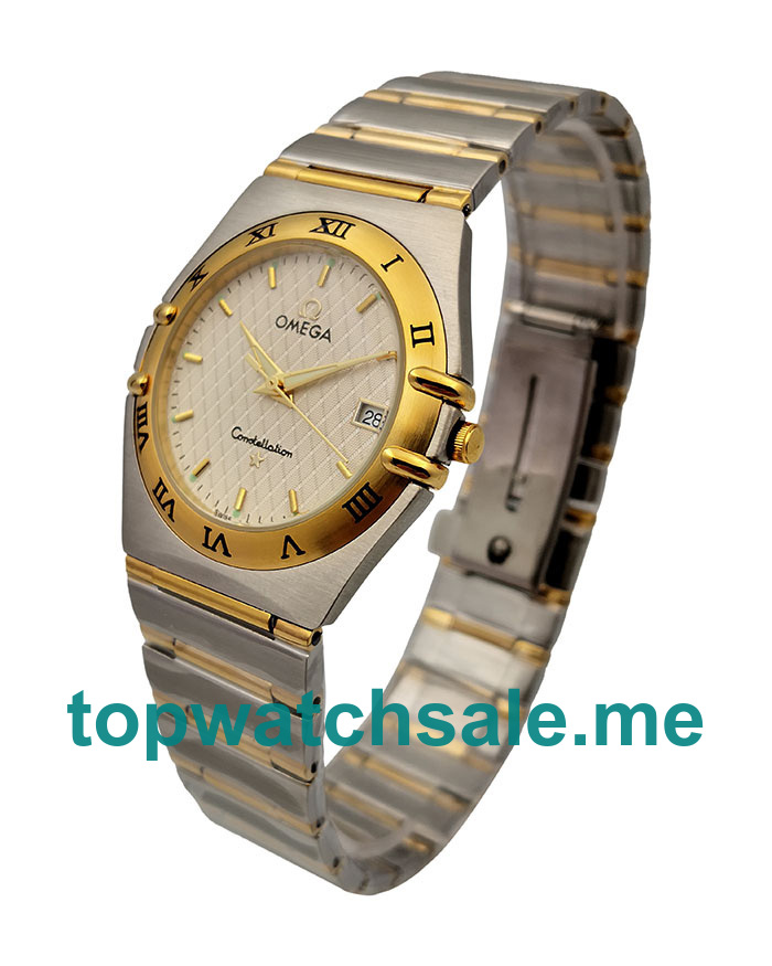 UK 36.5MM Replica Omega Constellation 1212.30.00 Gold Bezels Watches