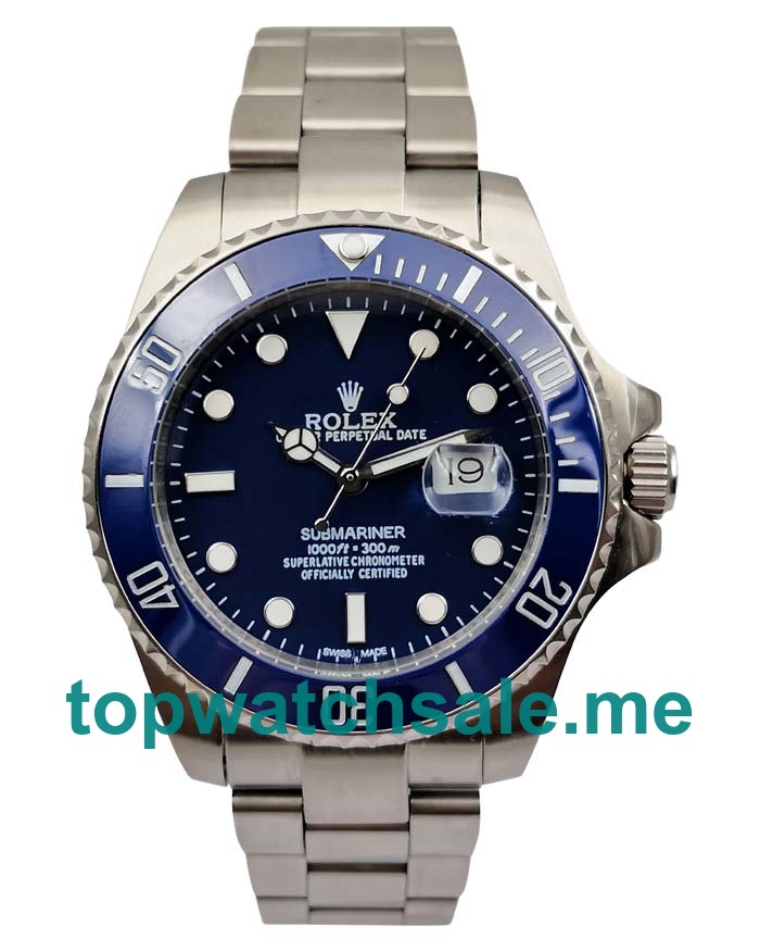 UK Best Quality Fake Rolex Submariner 116619 LB Replica Watches With Blue Dials For Sale