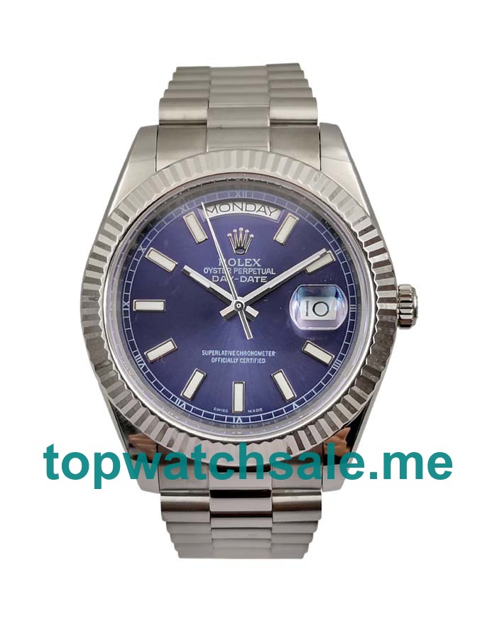 UK 41 MM High End Rolex Day-Date 118239 Fake Watches With Blue Dials For Men