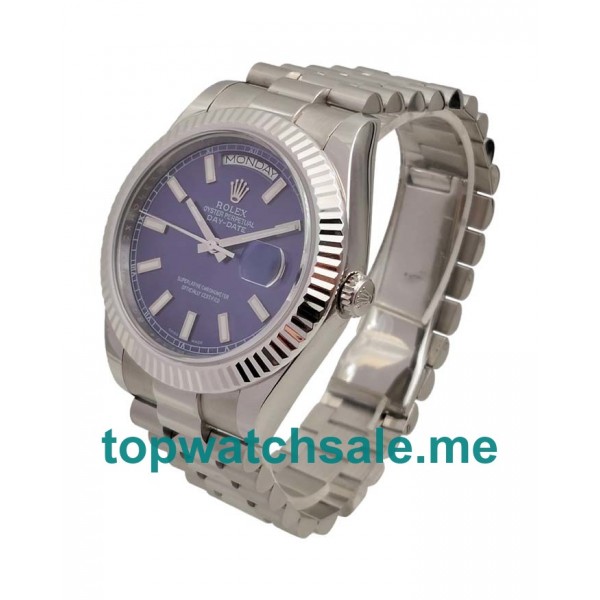 UK 41 MM High End Rolex Day-Date 118239 Fake Watches With Blue Dials For Men