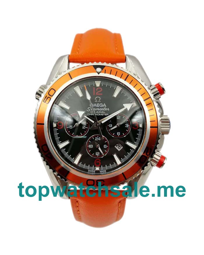 UK 43MM Black Dials Omega Seamaster Planet Ocean Chrono 2918.50.82 Replica Watches