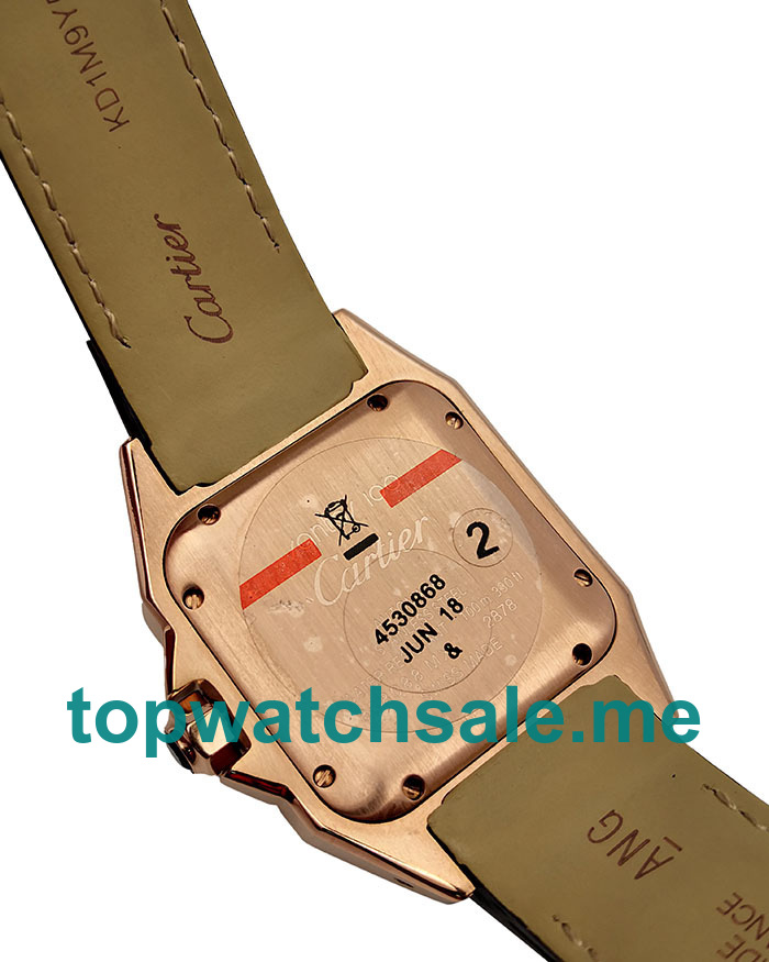 UK 34MM Rose Gold Cartier Santos 100 W20108Y1 Replica Watches