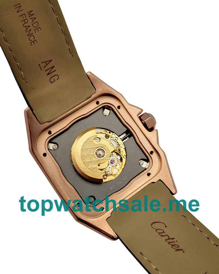 UK 34MM Rose Gold Cartier Santos 100 W20108Y1 Replica Watches