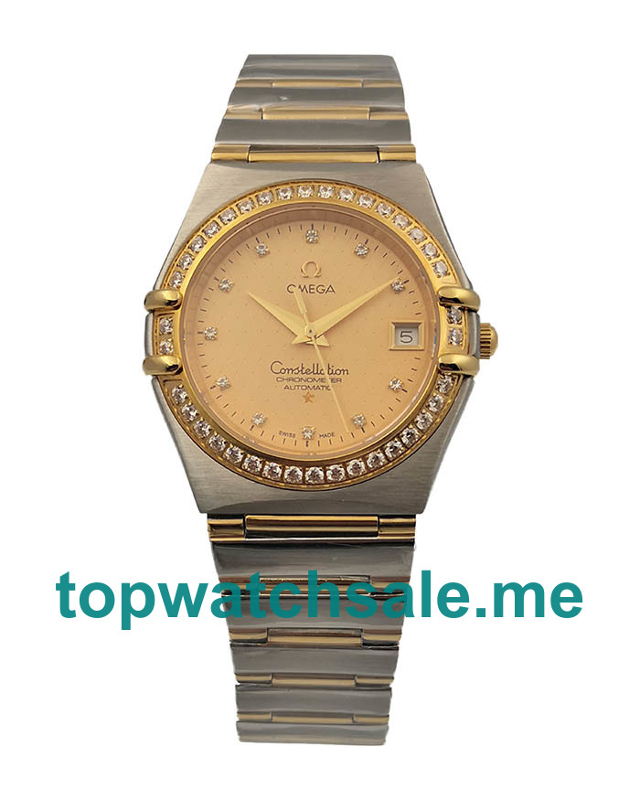 UK 36MM Golden Dials Omega Constellation 1207.15.00 Replica Watches