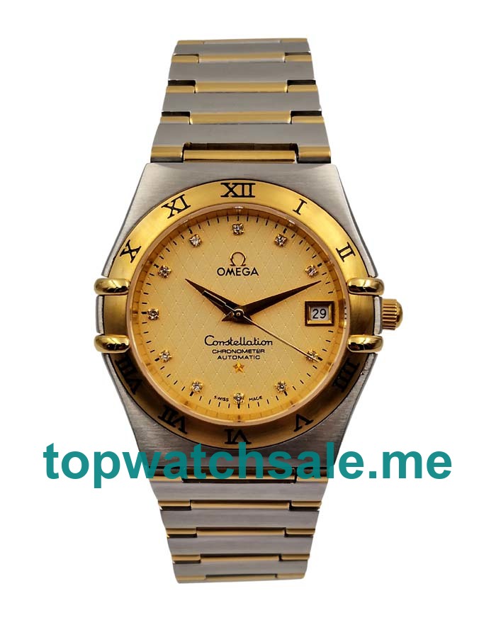 UK Cheap Omega Constellation 1202.15.00 Replica Watches With Champagne Dials For Men