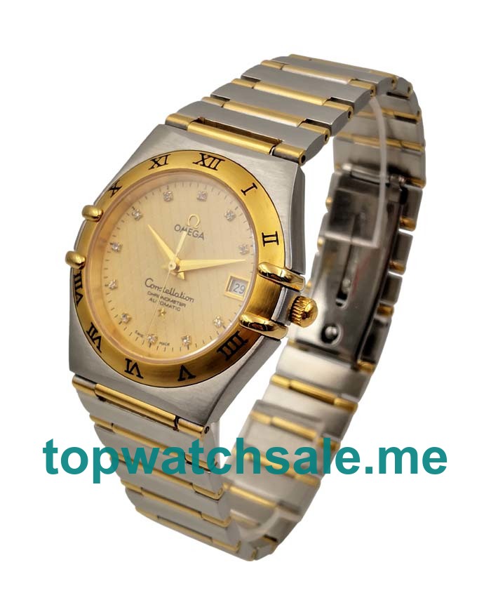 UK Cheap Omega Constellation 1202.15.00 Replica Watches With Champagne Dials For Men