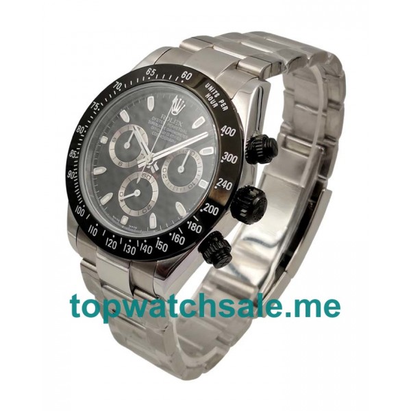 UK Swiss Made Rolex Daytona 116500 LN Fake Watches With Black Dials For Men