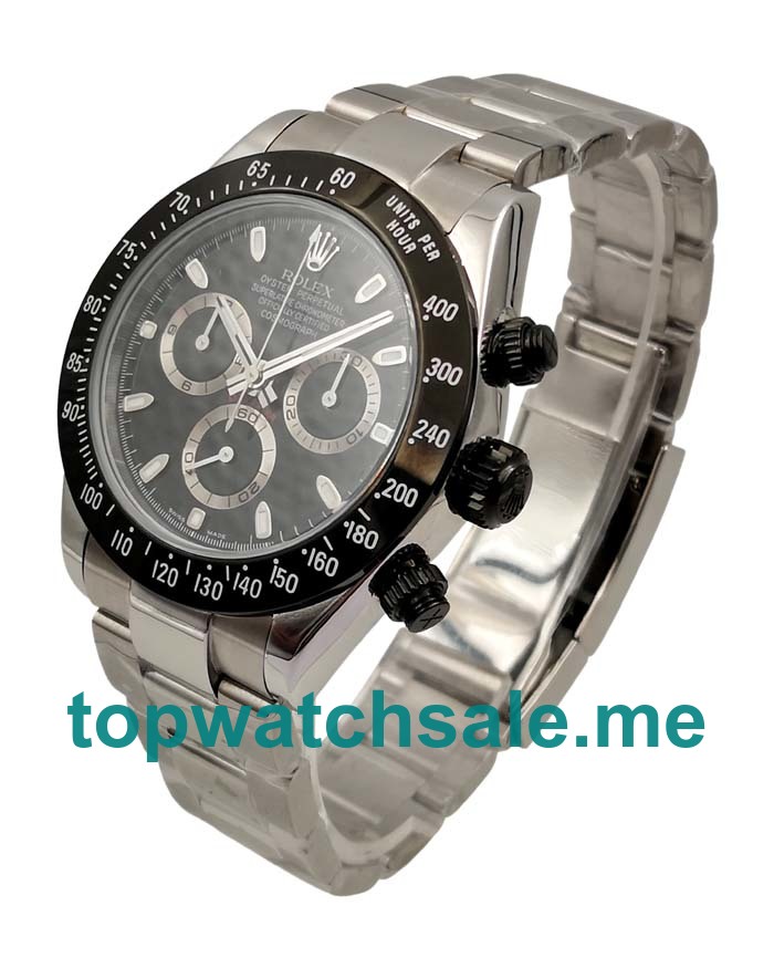 UK Swiss Made Rolex Daytona 116500 LN Fake Watches With Black Dials For Men