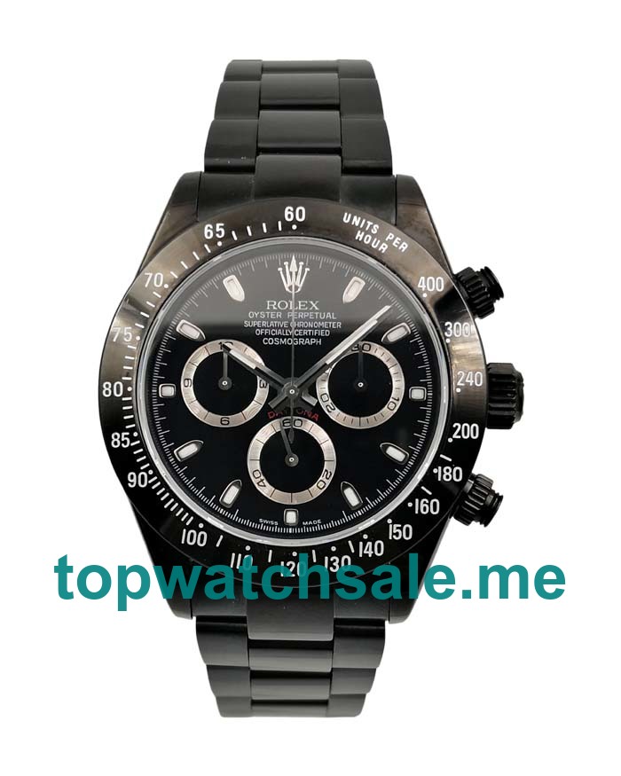 UK High Quality Rolex Daytona 116520 Fake Watches With Black Dials For Sale